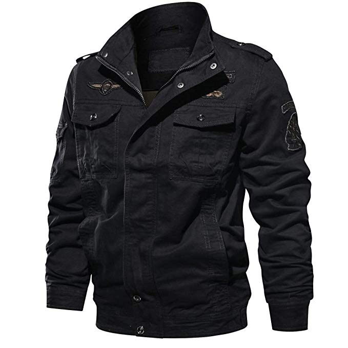 WEEN CHARM Mens Military Jackets Casual Cotton Windbreaker Jackets Outdoor Coat