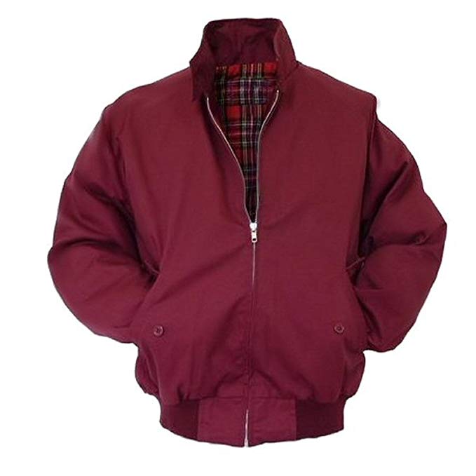 Burgundy Classic Relco Harrington Jacket Retro/Mod/Vintage