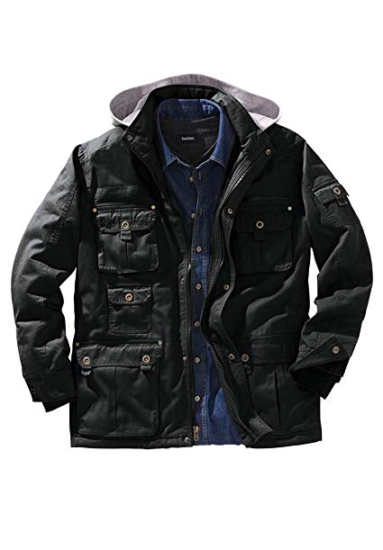 Boulder Creek Men's Big & Tall Multi-Pocket Lined Twill Jacket