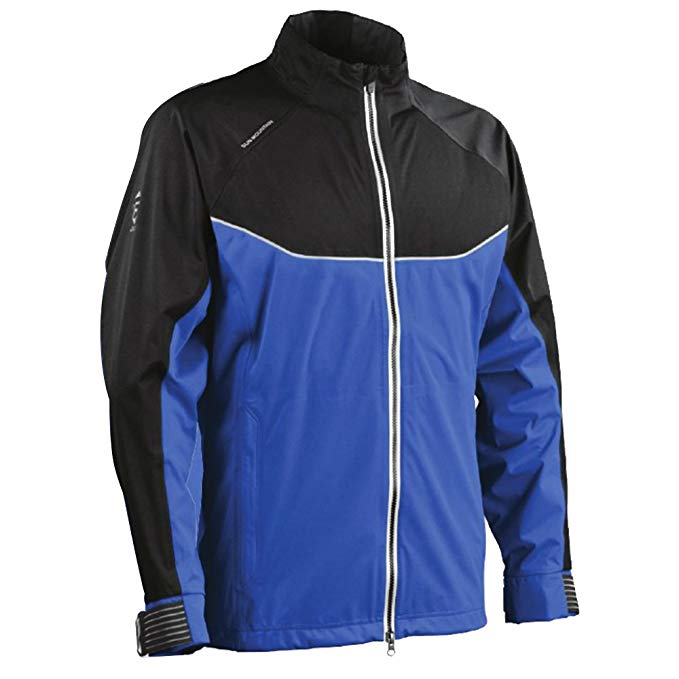 Sun Mountain Mens Tour Series Colorblock Rain Jacket Black/Royal 2XL