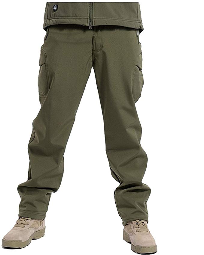 OnIn Stylish Winter Soft Shell Tactical Military Camouflage Pants Men Windproof Waterproof Warm Camo Army Fleece Pants