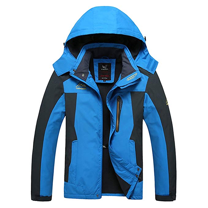 Sun Lorence Men's Outdoor Hooded Breathable Windproof Rain Jacket Waterproof Coat