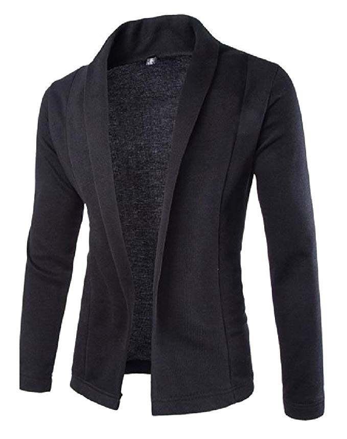 Abetteric Men's Cardigan Sweater V Neck Casual Slim Fitting Coat Jacket