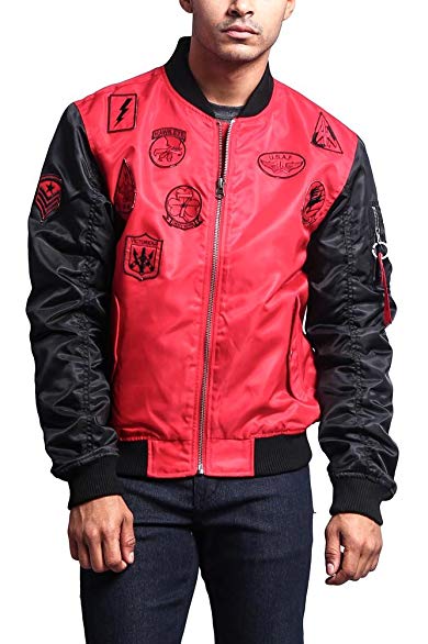 G-Style USA Men's Patched Bomber Jacket