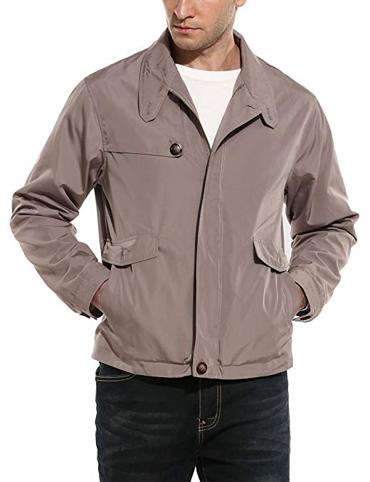 COOFANDY Men's Casual Lightweight Zip-Front Jacket Sport Golf Jacket Racer Jacket