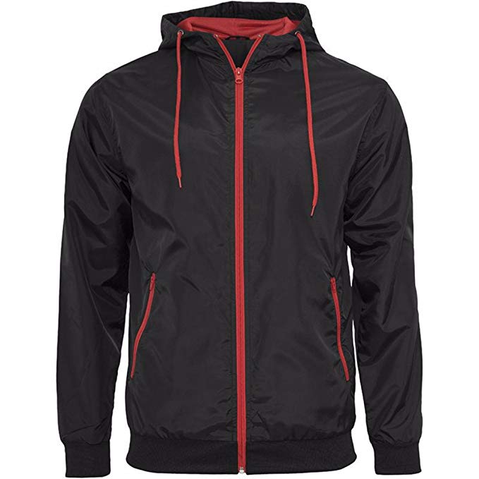 Build Your Brand Mens Zip Up Wind Runner Jacket