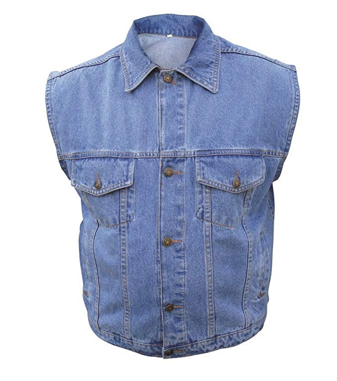 Men's AL2960 14 oz. Denim Sleeveless jackets X-Small Blue