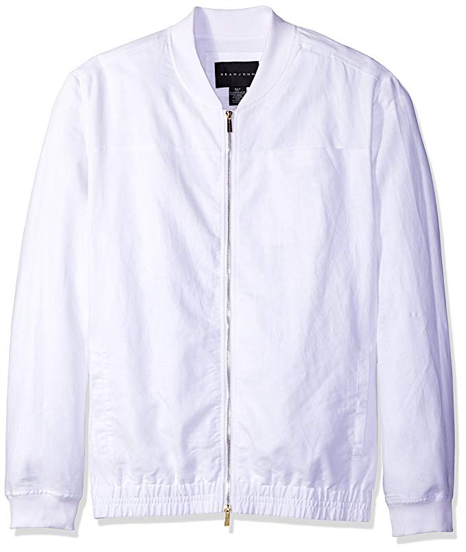 Sean John Men's Big and Tall Two Tone Linen Bomber