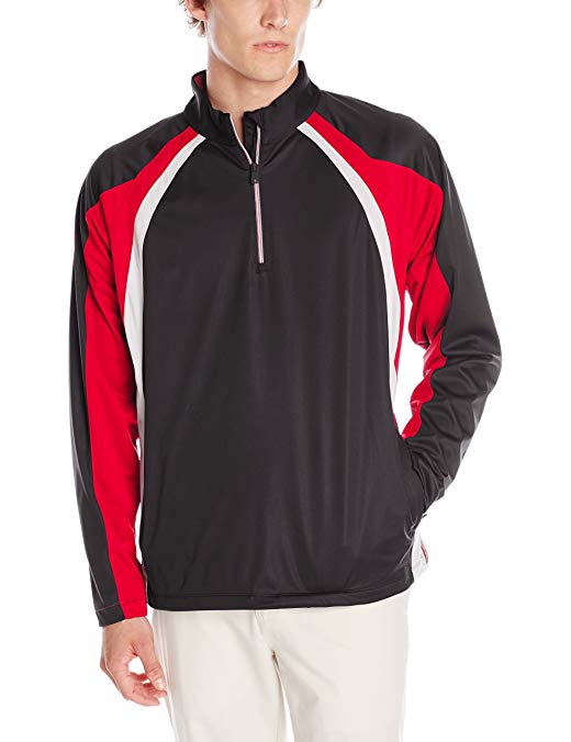 Greg Norman Collection Men's 1/4 Zip Pieced Weather Knit Jacket