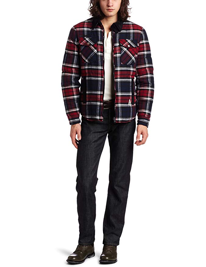 J.C. Rags Men's Reversable Twill Check Jacket