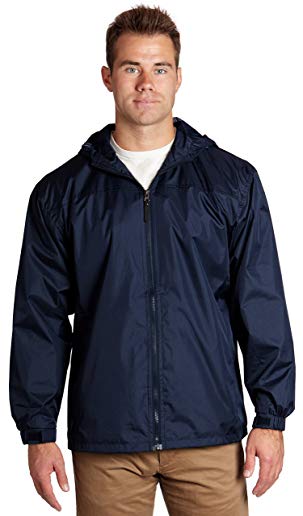 Equipment De Sport USA Men's Lined Hooded Wind Resistant/Water Repellent Windbreaker Jacket