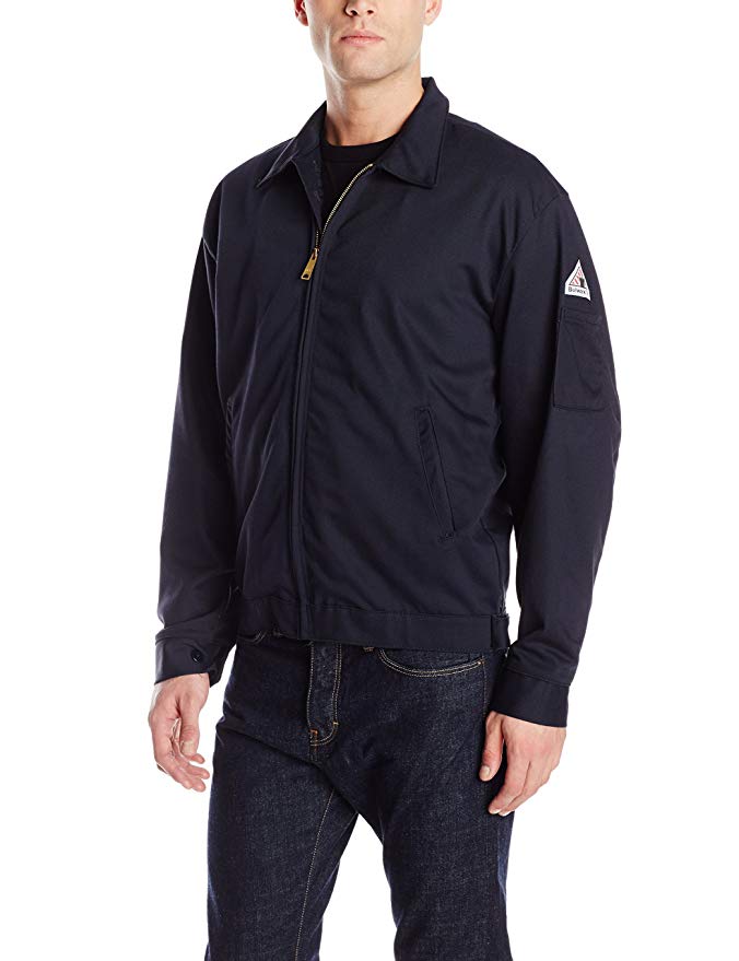 Bulwark Flame Resistant 9 oz Twill Cotton Excel FR Zip-In and Zip-Out Jacket, Navy