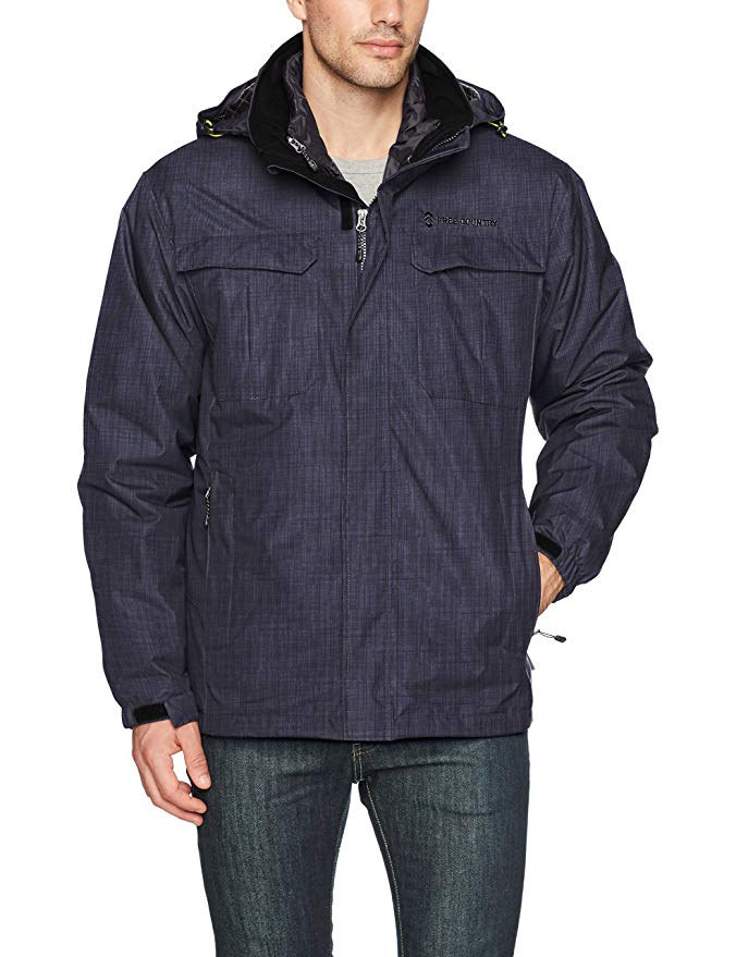 Free Country Men's Printed 3-in-1 Sytstems Jacket with Puffer Inner