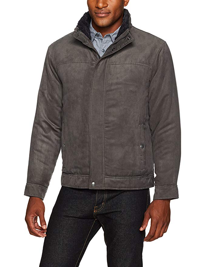 Weatherproof Garment Co. Men's Micro Suede Open Bottom Jacket with Faux Fur Collar