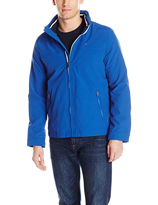 Tommy Hilfiger Men's Performance Taslan Windbreaker Jacket with Hidden Hood