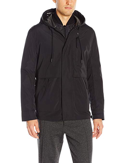 Marc New York by Andrew Marc Men's Graham Rain Tech 3 in 1 Systems W/Removable Quilted Jacket