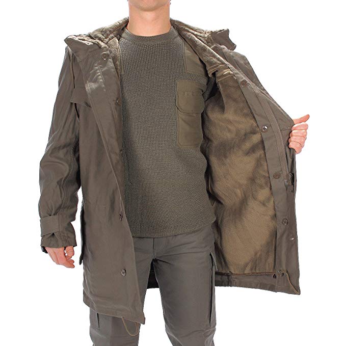 Camooutdoor Men's German Army Classic Parka Military Combat Jacket Coat With Liner