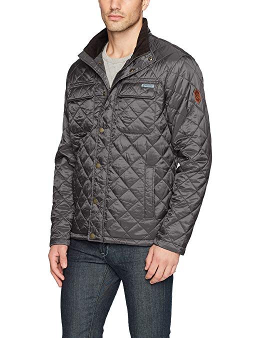 Free Country Men's Diamond Quilted Jacket with Corduroy Collar