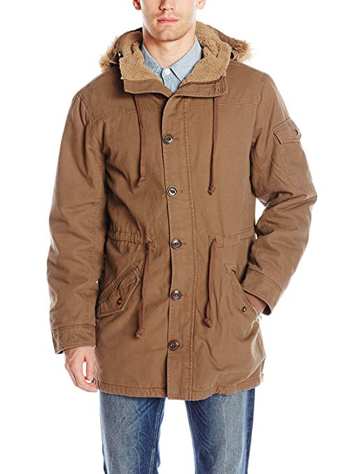 Weatherproof Vintage Men's Sherpa Lined Hooded Duster Jacket