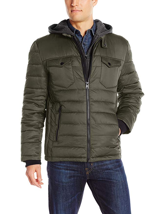 Buffalo by David Bitton Men's Poly Zip Front with Bib/Hood Insert