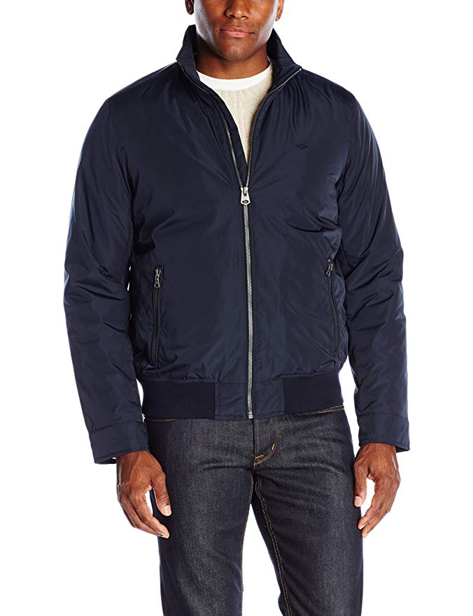 Dockers Men's Performance Barracuda Bomber with Lower Zipper Pockets