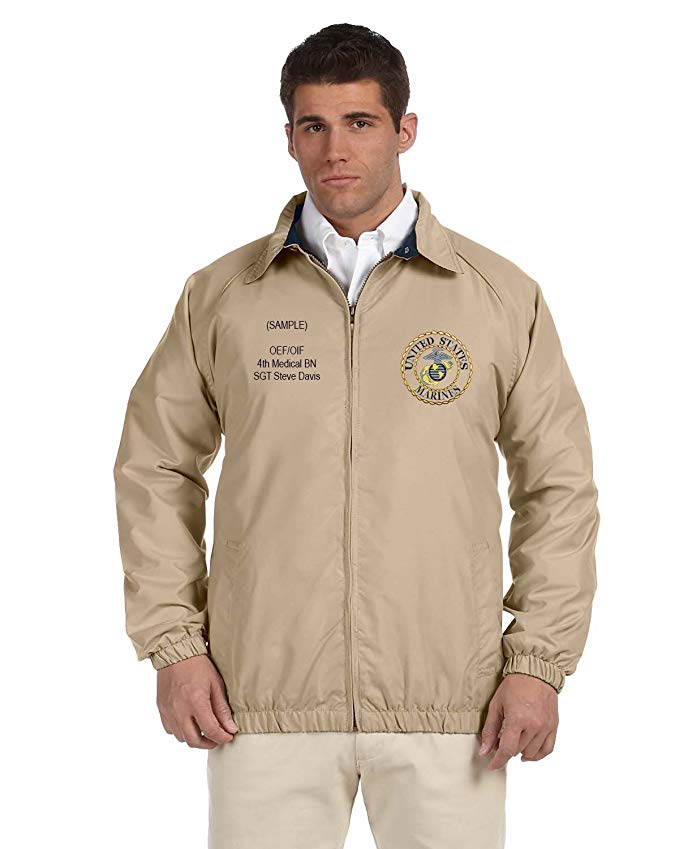 Harriton US Marine Corps Personalized Custom Embroidered Lightweight All Season Jacket