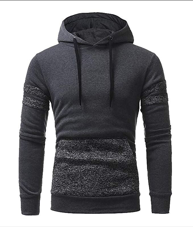 Generic Men Slim Fit Fashion Long Sleeve Lightweight Hoodie With Kanga Pocket