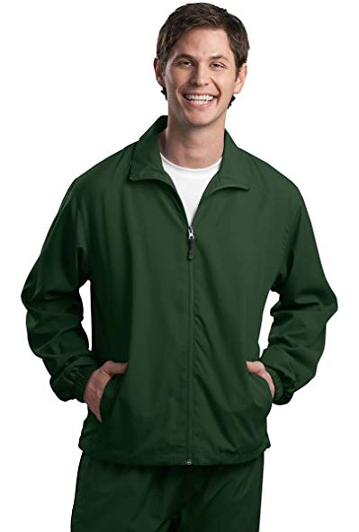 Sport-Tek Full-Zip Wind Jacket, 4XL, Forest Green