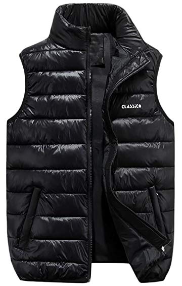 Pandapang Mens Classic Outdoor Lightweight Sleeveless Zip Up Jacket Puffer Vest