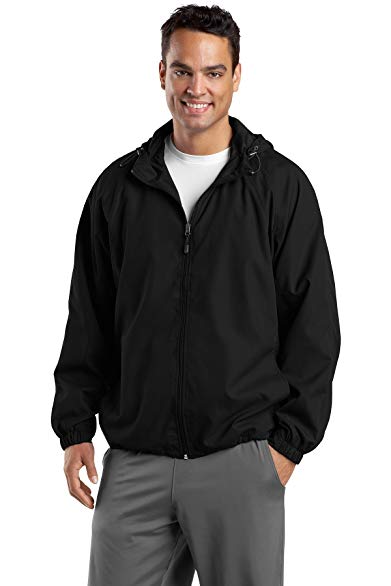 Sport-Tek Men's Drawcord Water Repellent Long Sleeve Athletic Jacket