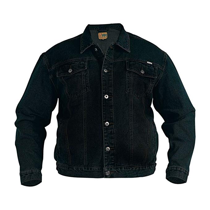 Dukes mens denim jacket trucker style blue black jean