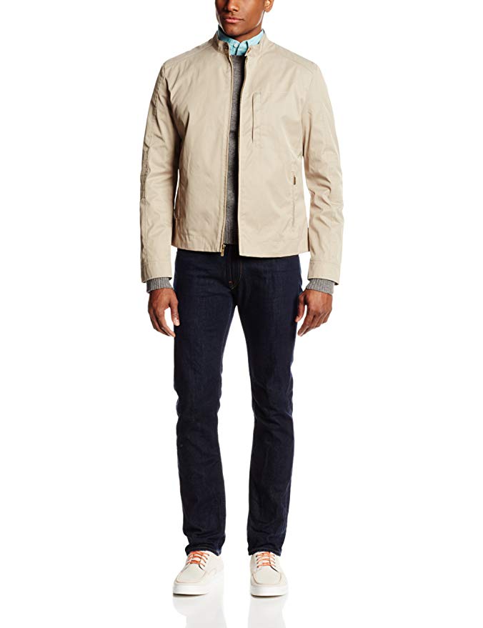 Cole Haan Men's Coated Cotton Moto Jacket