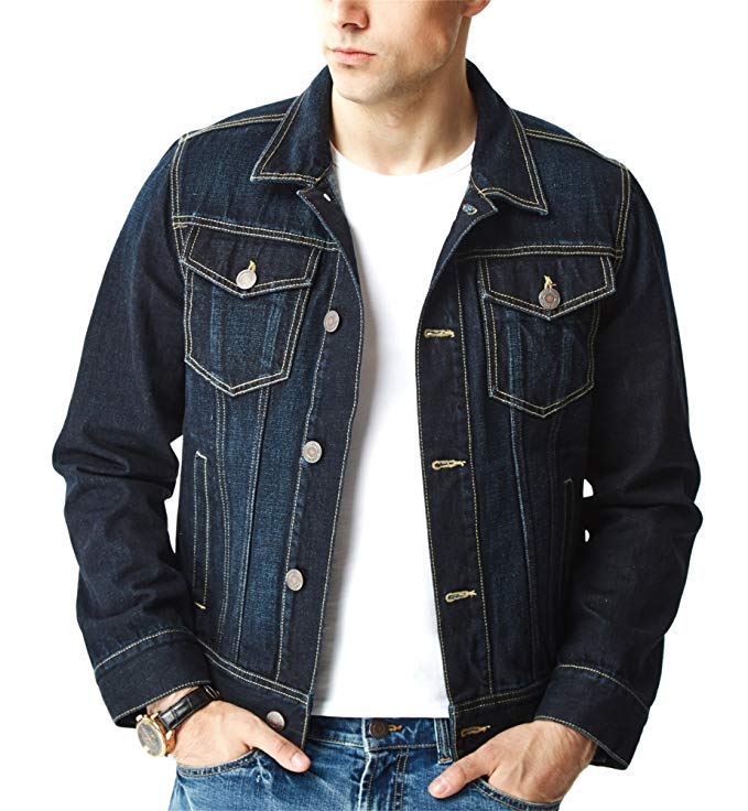 Aspop Jeans Men's Regular-Fit Jean Jacket