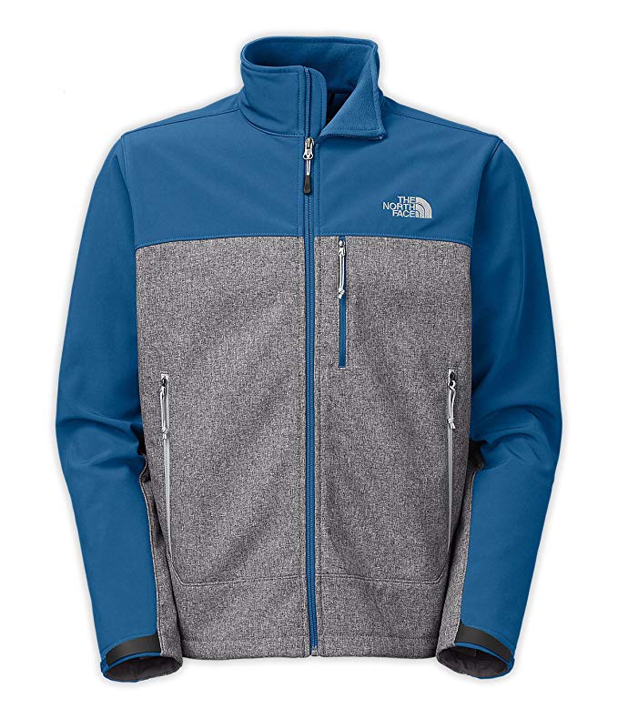 New The North Face Men's Apex Bionic Jacket High Rise Grey Htr/Dish Blue Large