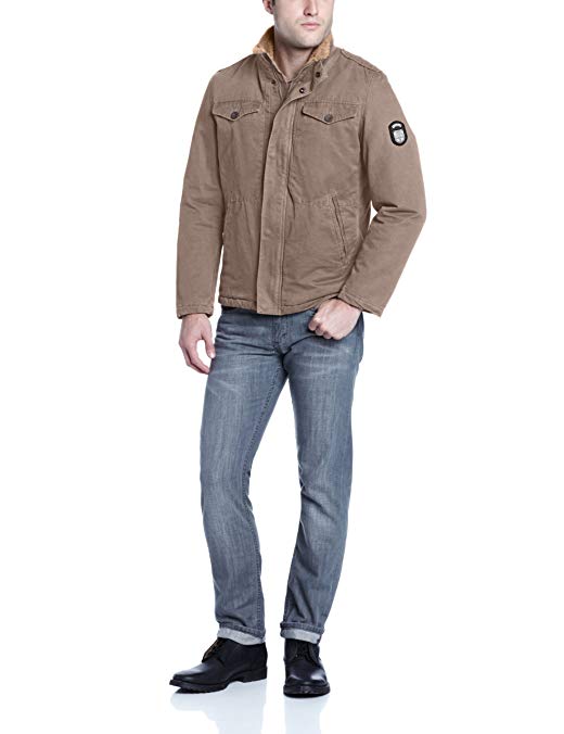 Buffalo Men's Zip-Front Jacket with Inside Collar