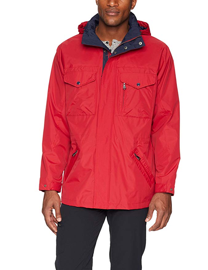 IZOD Men's Rain and Wind Resistant Preformance Jacket with Hidden Hood