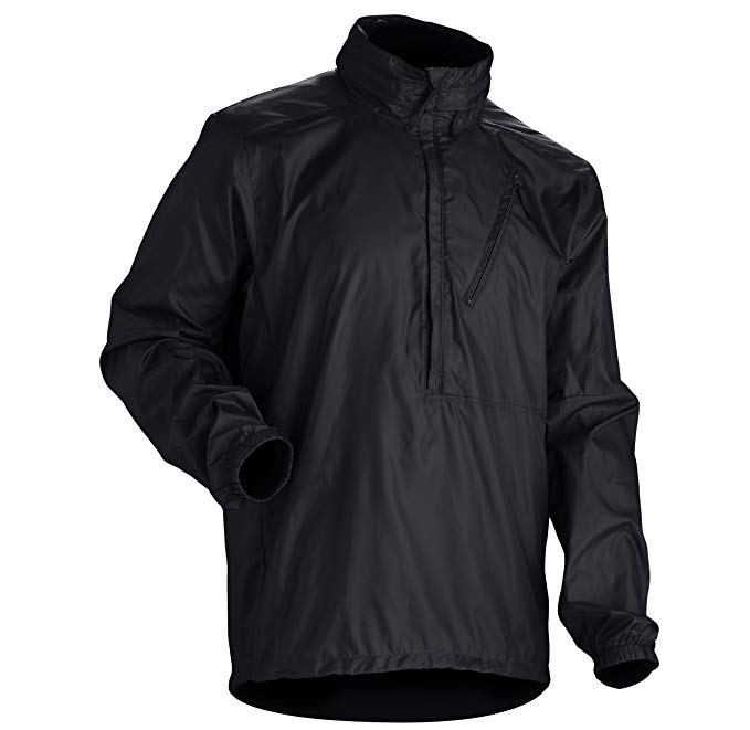 Smith & Wesson M&P Lightweight Polyester Shell Stow-Away Hood Chicago WindShirt, Large, Black