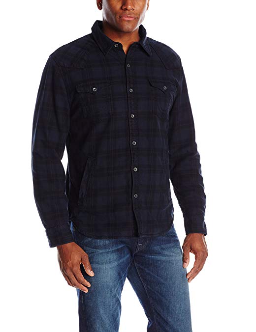 True Religion Men's Plaid Western Shirt Jacket