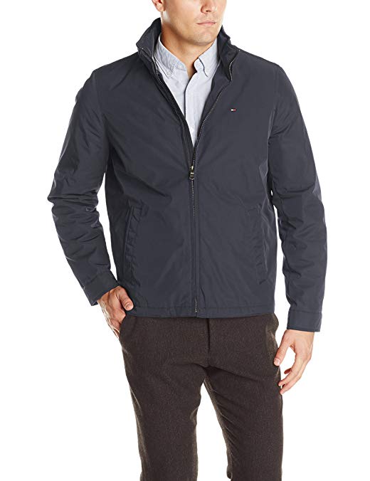 Tommy Hilfiger Men's Poly-Twill Stand-Collar Zip-Front Jacket