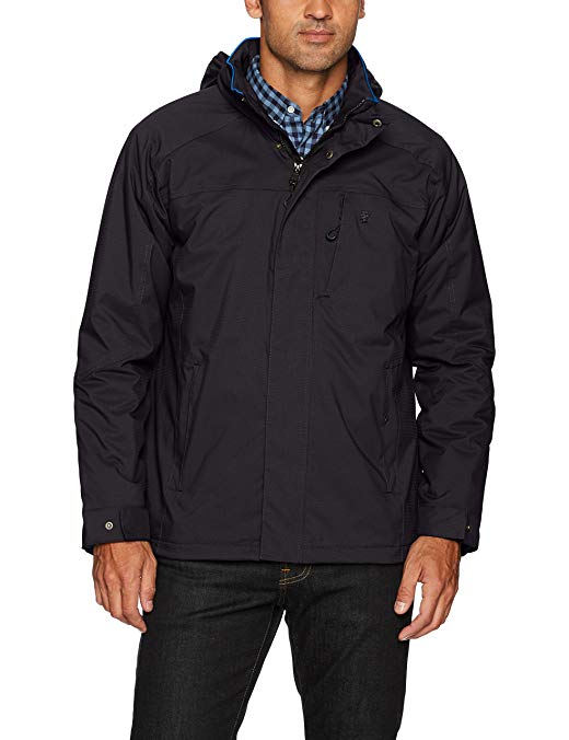 IZOD Men's Water Resistant Midweight Jacket with Polar Fleece Lining