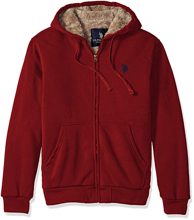 U.S. Polo Assn. Men's Big and Tall Fully Sherpa Lined Fleece Hoodie