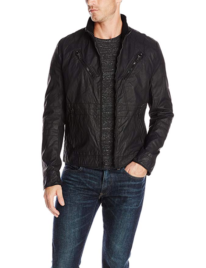 ROGUE Men's Waxy Carbon Coated Cotton Moto Jacket