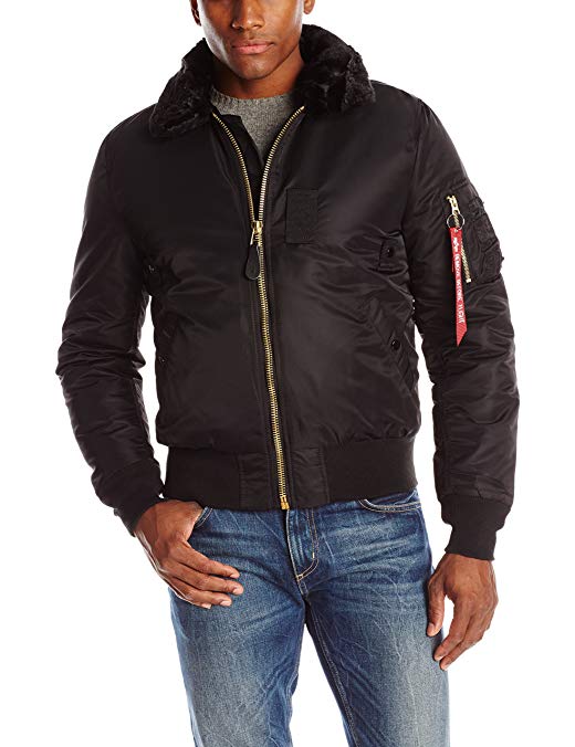 Alpha Industries Men's B-15 Slim-Fit Bomber Flight Jacket