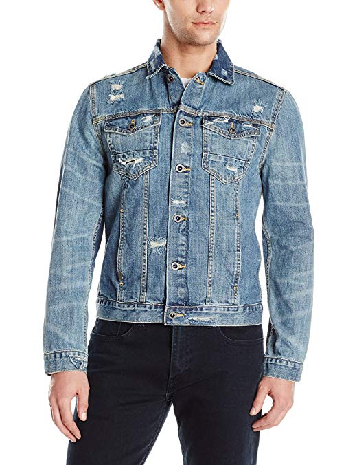 Calvin Klein Jeans Men's Ripped Denim Jacket