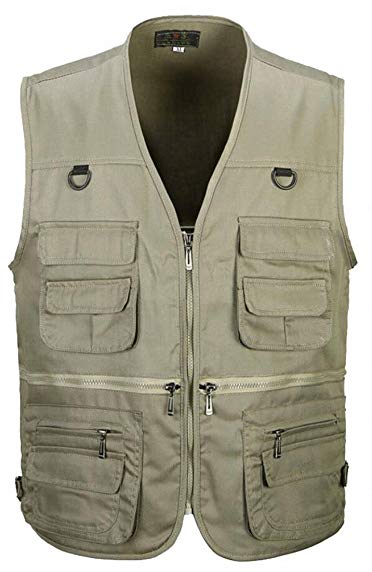 Generic Mens Casual Multi Pockets Travel Fishing Hunting Work Outdoor Photo Vest