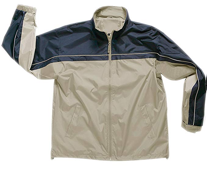 Apparel No. 5 Men's 2-Tone Windbreaker Jacket,Large,Sand/Navy