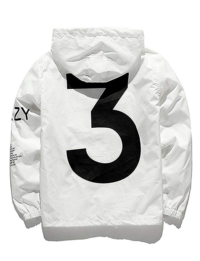 Adult Waterproof Letter Print Jacket Hip-Pop Long Sleeve Anti-Sun Hoodie Streetwear