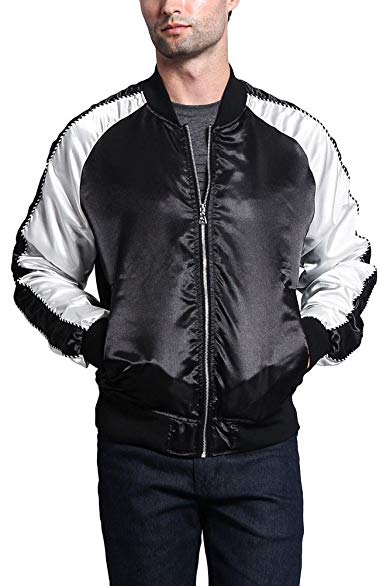 WT-02 G-Style USA Men's Satin Bomber Jacket