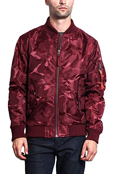 Victorious G-Style USA Men's Lightweight Tonal Camo Bomber Flight Jacket