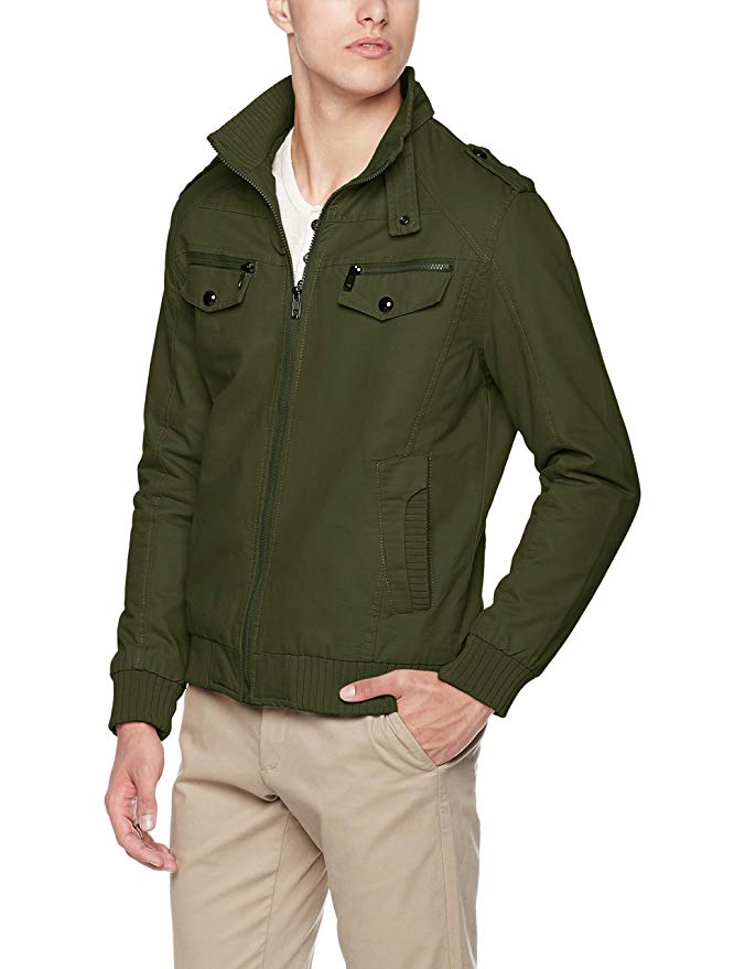 Trimthread Men's Sports Stylish Full-Zipper Regular Lightweight Military Outerwear Bomber Jacket